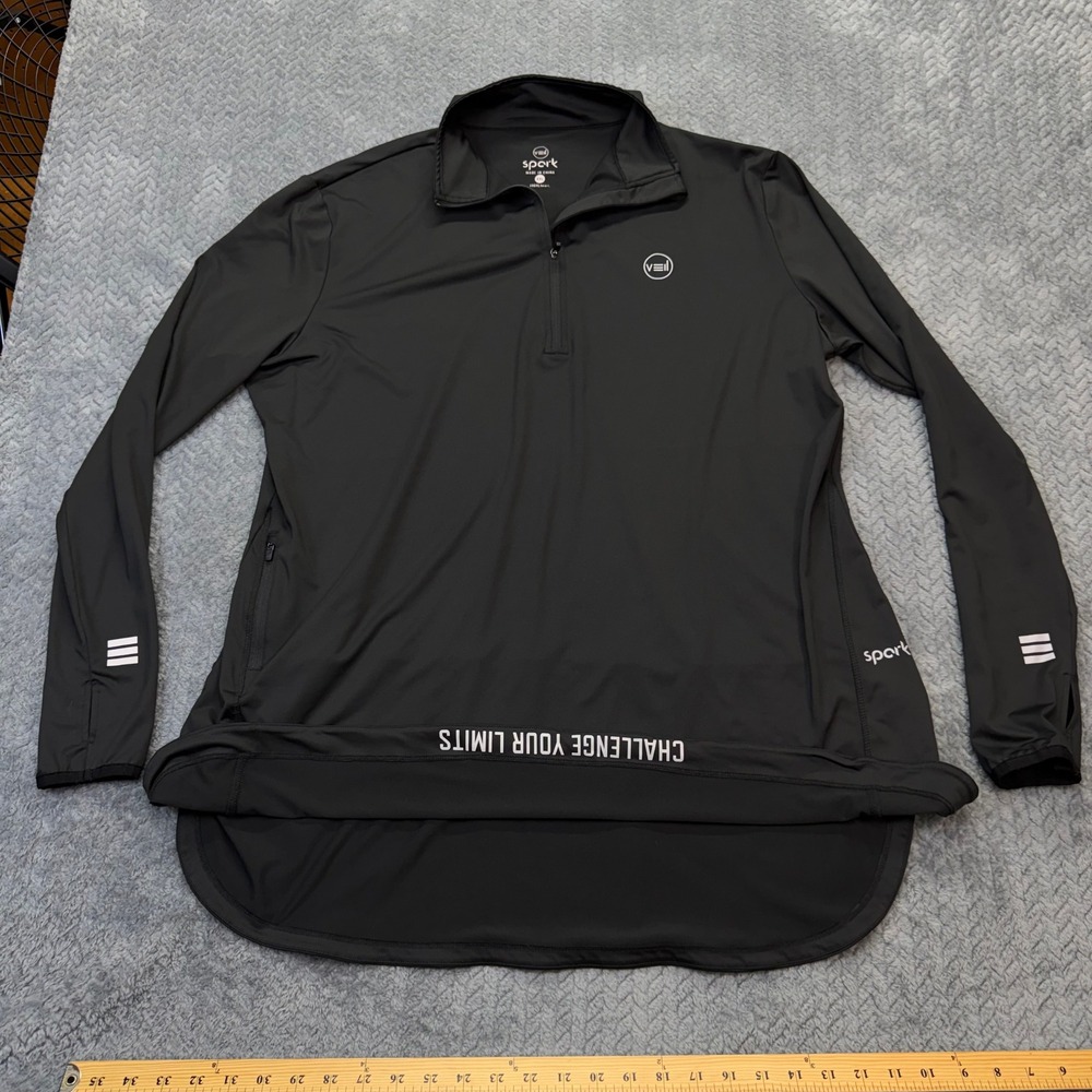Veil Spark Quarter Zip Pullover XXL Black Athletic Performance Long Sleeve